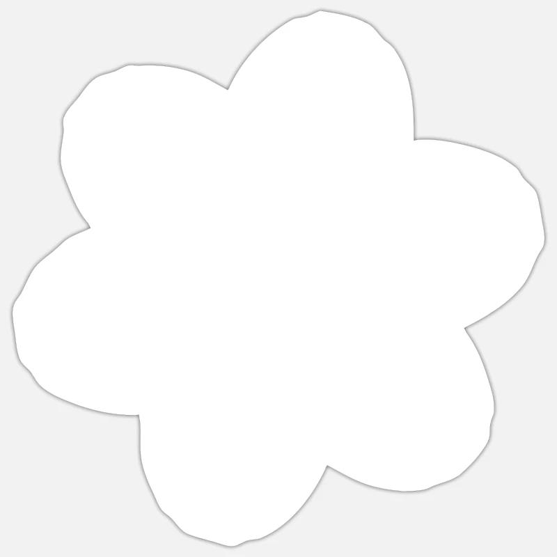 Lignes de fleurs - Sticker taille S (10 x 10 cm) - blanc mat