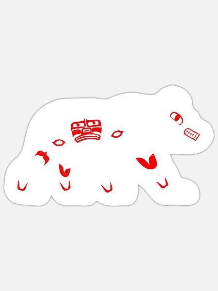 Haida Bär Lustige Geschenkidee - Sticker Größe S (10 x 10 cm) - Mattweiß