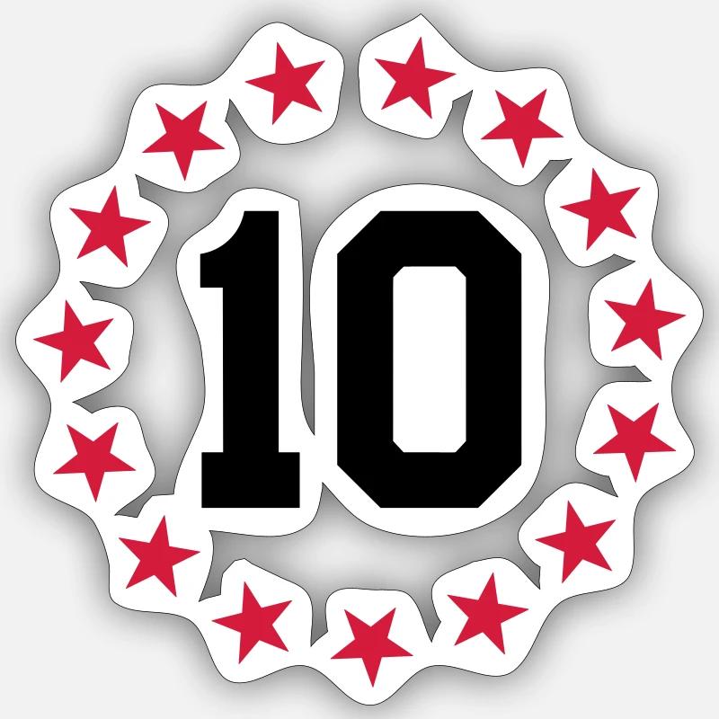 Numéro 10 - Sticker taille S (10 x 10 cm) - blanc mat