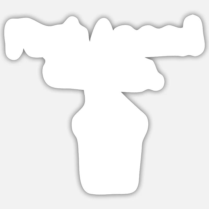 Café café - Sticker taille S (10 x 10 cm) - blanc mat