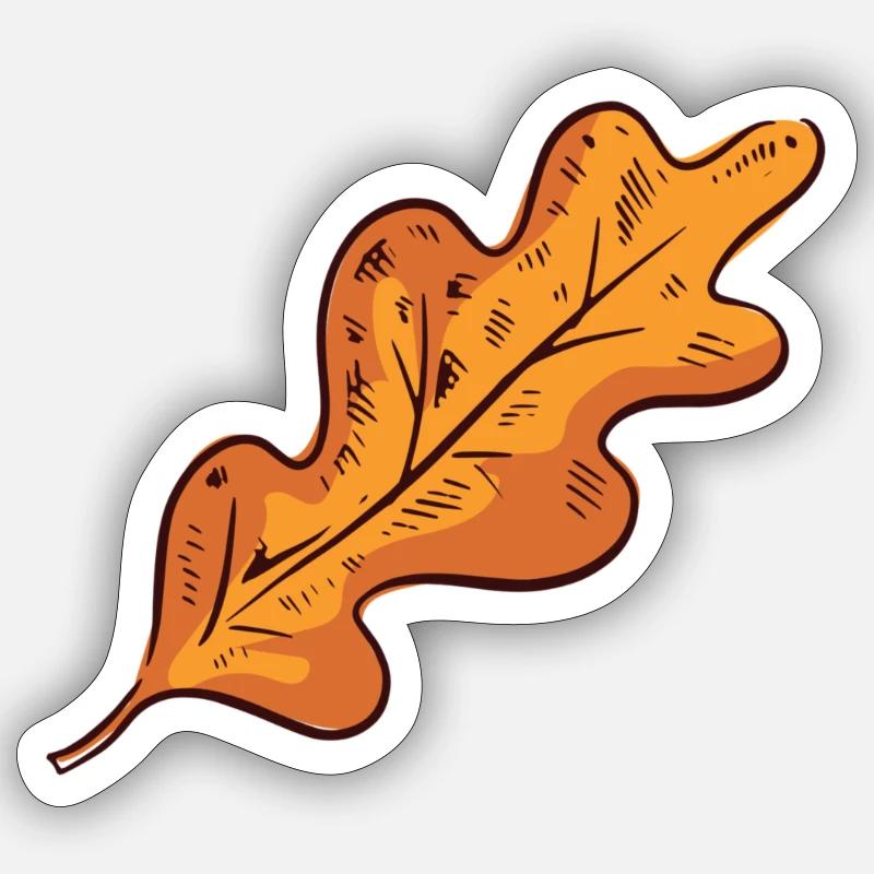 Feuille d'automne feuille d'automne - Sticker taille S (10 x 10 cm) - blanc mat