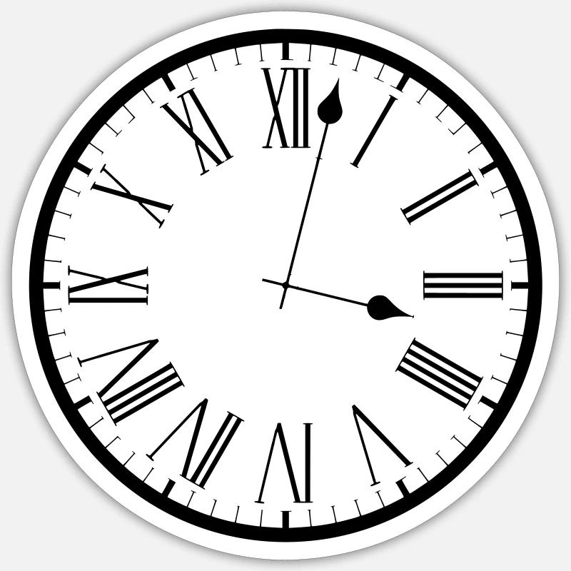 Le temps est compté. Sticker taille S (10 x 10 cm)