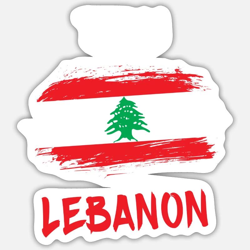 Team Libanon Design / Geschenkidee - Sticker Größe S (10 x 10 cm) - Mattweiß