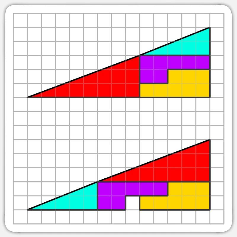 Triangles with missing square - Sticker size S (10 x 10 cm) - white matte