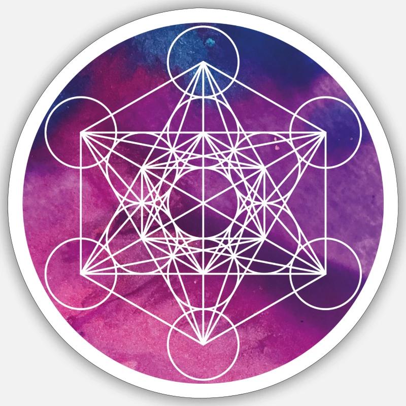 Cube de Métatron - Sticker taille S (10 x 10 cm) - blanc mat