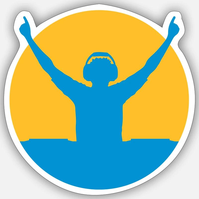 Conception de DJ silhouette Sticker taille S (10 x 10 cm)