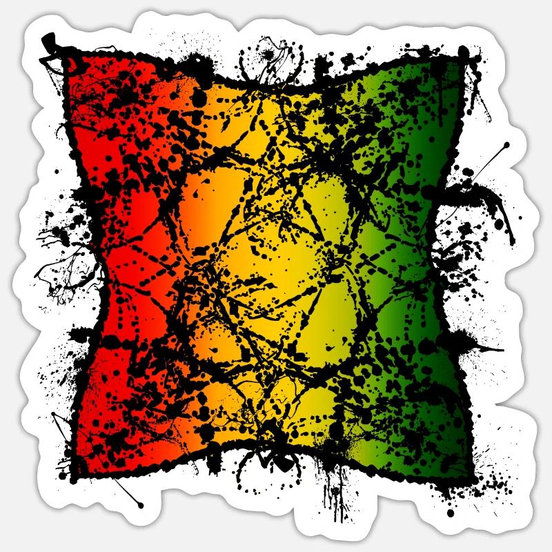 Rasta Leaf Abstraction with Gradient Sticker size S (10 x 10 cm)