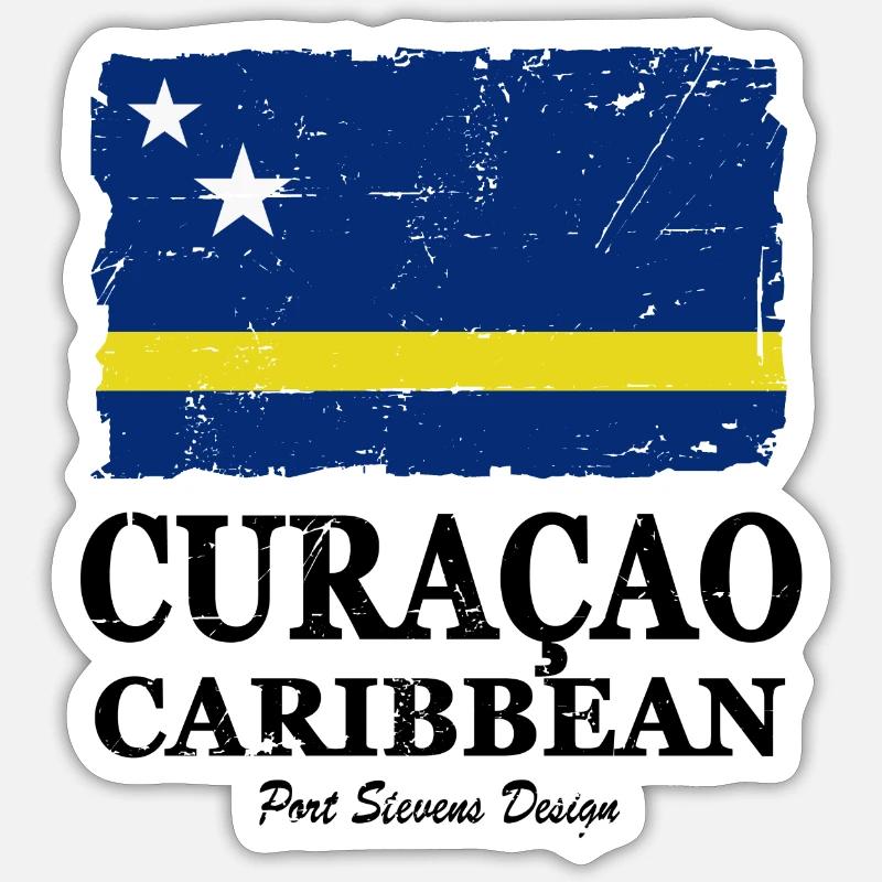 Curaçao - Drapeau de Curaçao - Drapeau de Curaçao Sticker taille S (10 x 10 cm)