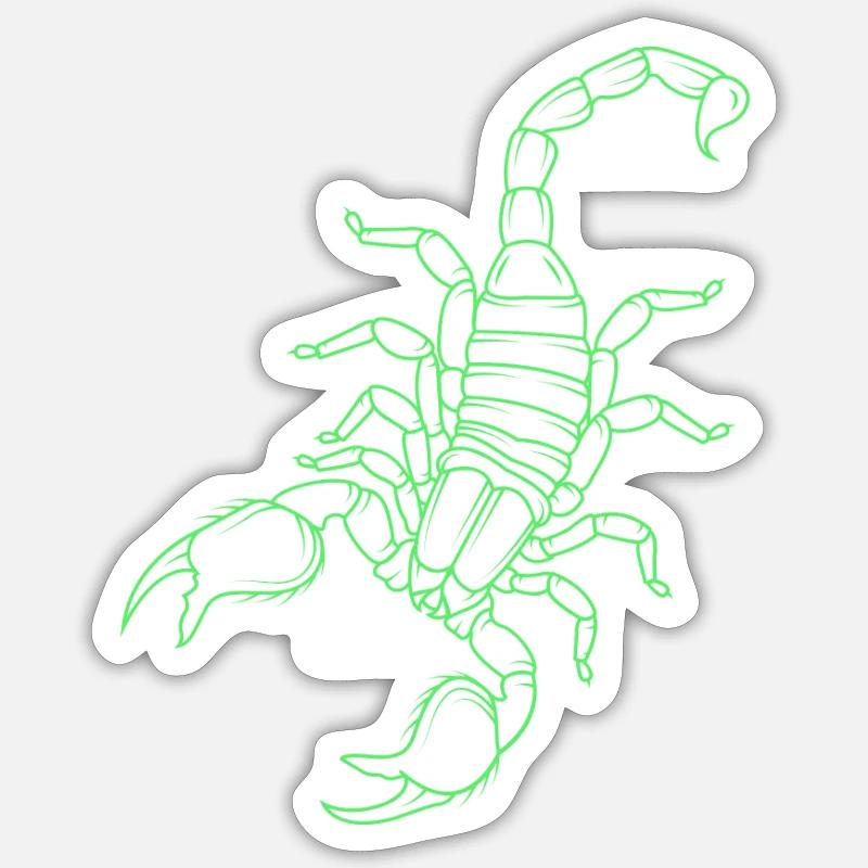 Scorpion - Sticker taille S (10 x 10 cm) - blanc mat