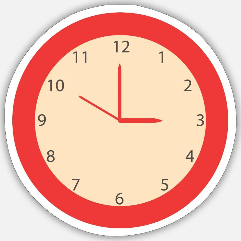 Clock - Sticker size S (10 x 10 cm) - white matte