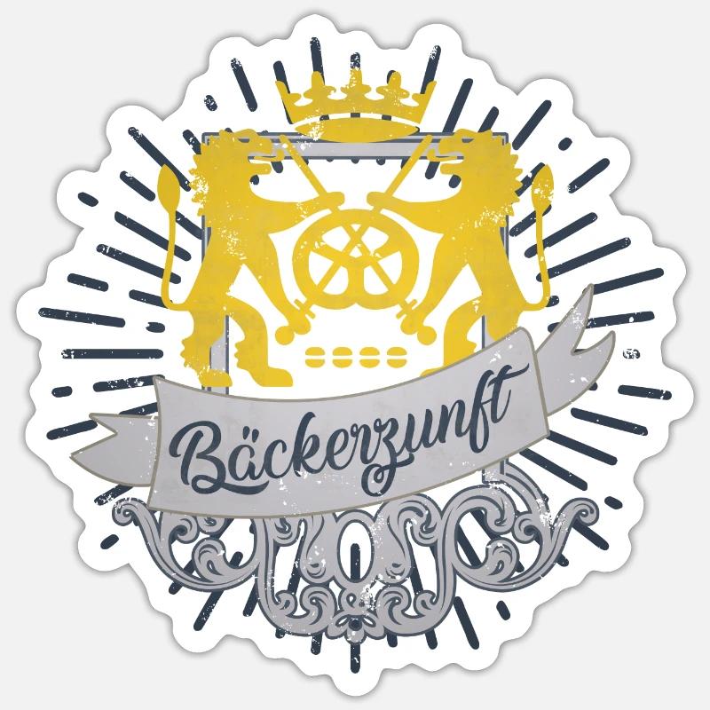 Bäckermeister Zunft Bester Bäcker - Sticker Größe S (10 x 10 cm) - Mattweiß
