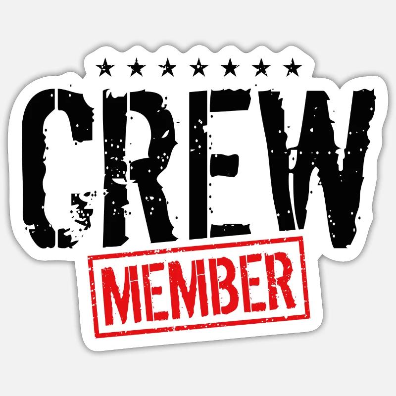 timbre de membre d'équipage - Sticker taille S (10 x 10 cm) - blanc mat