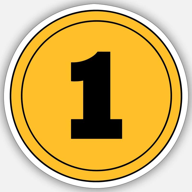 Number 1 Sticker size S (10 x 10 cm)