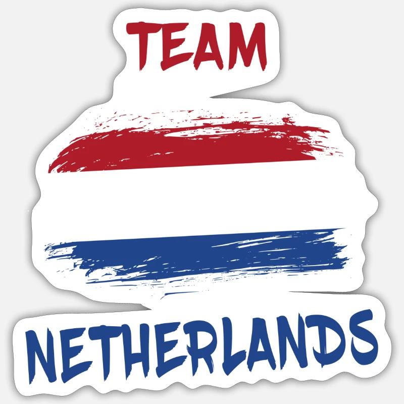 Design / idée cadeau Team Netherlands - Sticker taille S (10 x 10 cm) - blanc mat