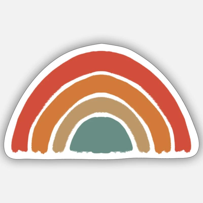 Boho Regenbogen, Rainbow - Sticker Größe S (10 x 10 cm) - Mattweiß