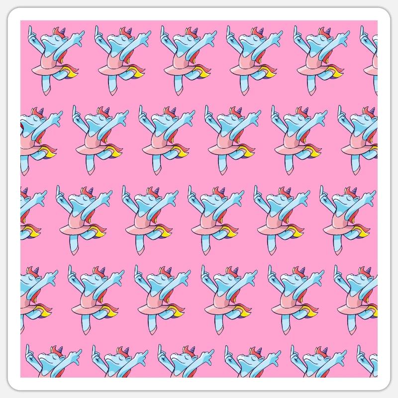 Einhorn Mittelfinger Mädchen Geschenk Einhörner - Sticker Größe S (10 x 10 cm) - Mattweiß