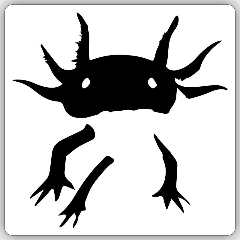 Axolotl - Sticker Größe S (10 x 10 cm) - Mattweiß