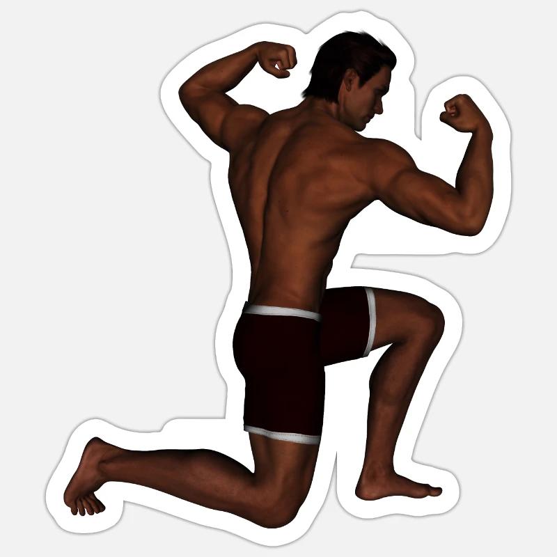 Pack de six gym - Sticker taille S (10 x 10 cm) - blanc mat