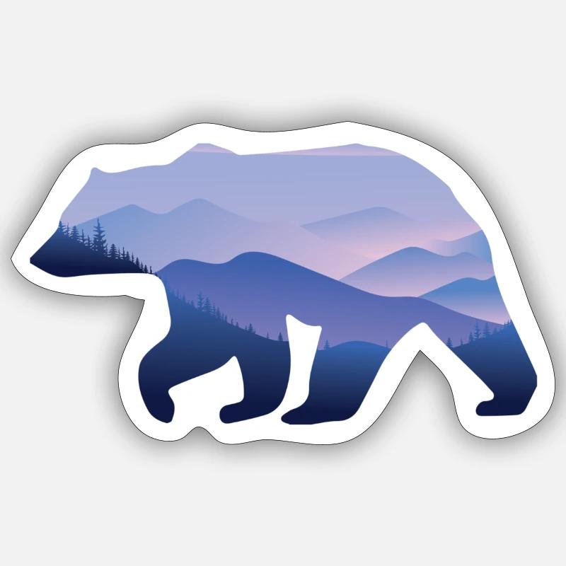 Sticker bear - Sticker size S (10 x 10 cm) - white matte