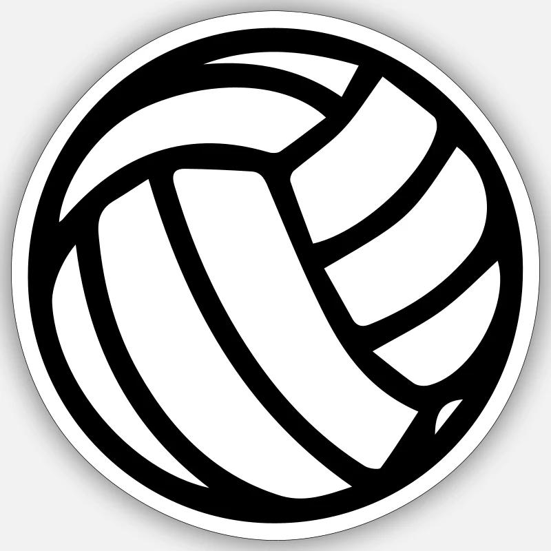 Volley-ball - Sticker taille S (10 x 10 cm) - blanc mat