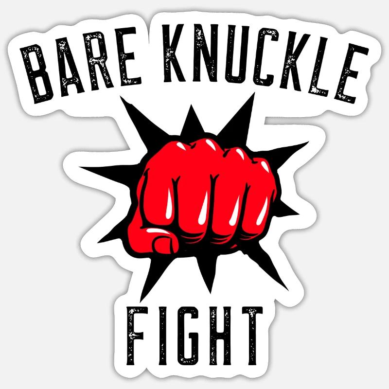 BARE KNUCKLE FIGHT - Sticker size S (10 x 10 cm) - white matte