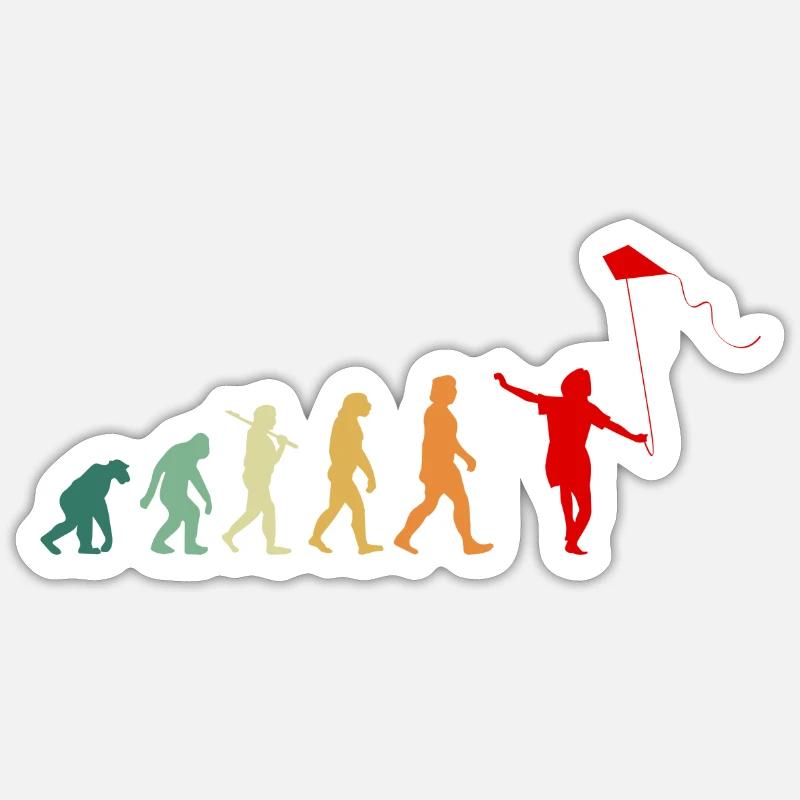 Drachensteigen Drachen steigen Evolution Retro Sticker Größe S (10 x 10 cm)