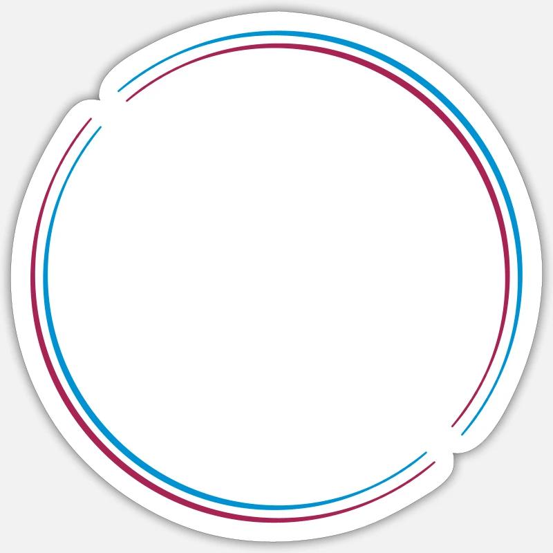 Ring circle 3D - Sticker size S (10 x 10 cm) - white matte