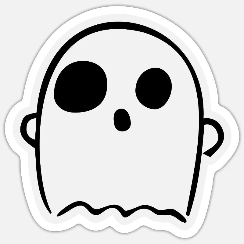 Cute Surprised Ghost - Sticker size S (10 x 10 cm) - white matte