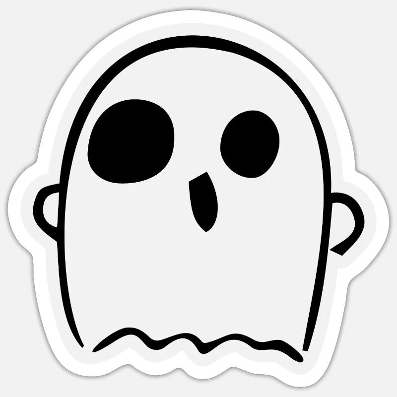 Cute Ghost - Sticker Größe S (10 x 10 cm) - Mattweiß