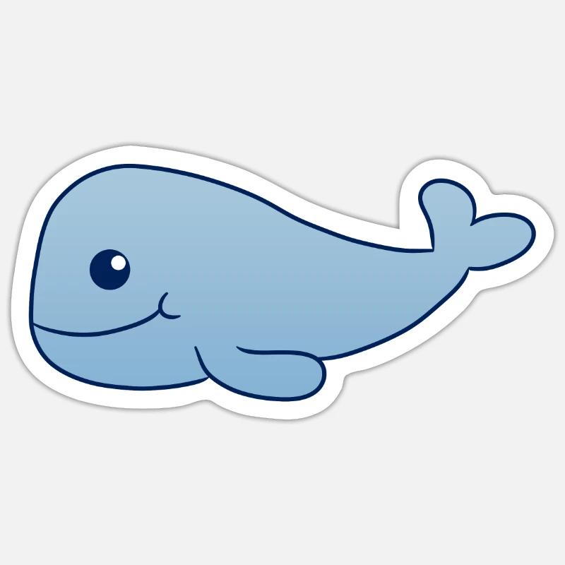 Baleine - Sticker taille S (10 x 10 cm) - blanc mat