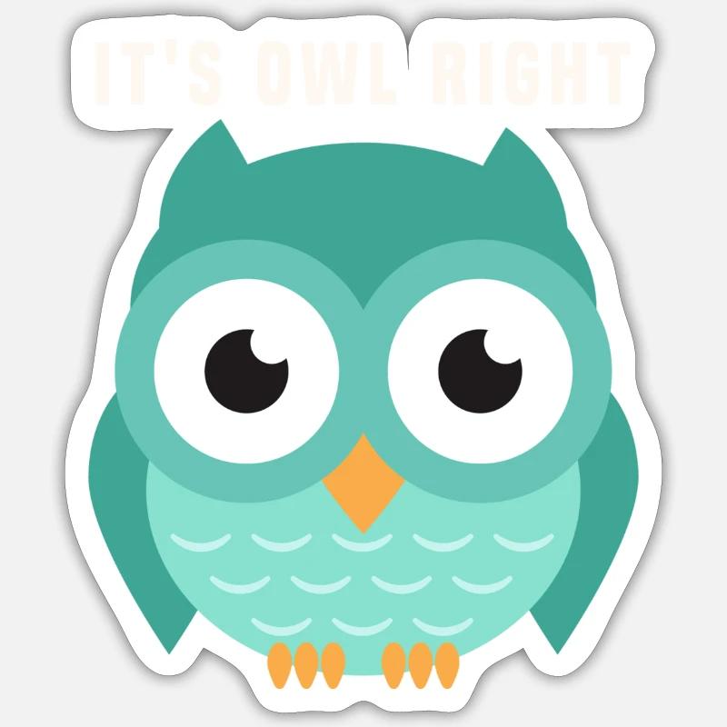 Eule - Sticker Größe S (10 x 10 cm) - Mattweiß