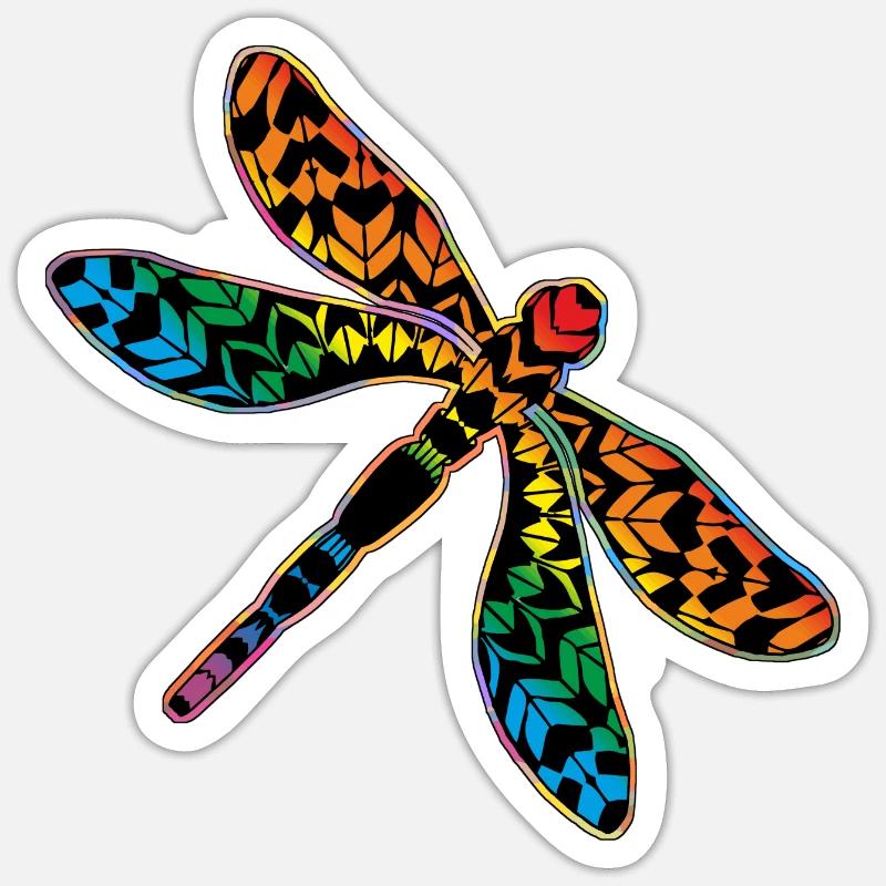 Libellule - Sticker taille S (10 x 10 cm) - blanc mat