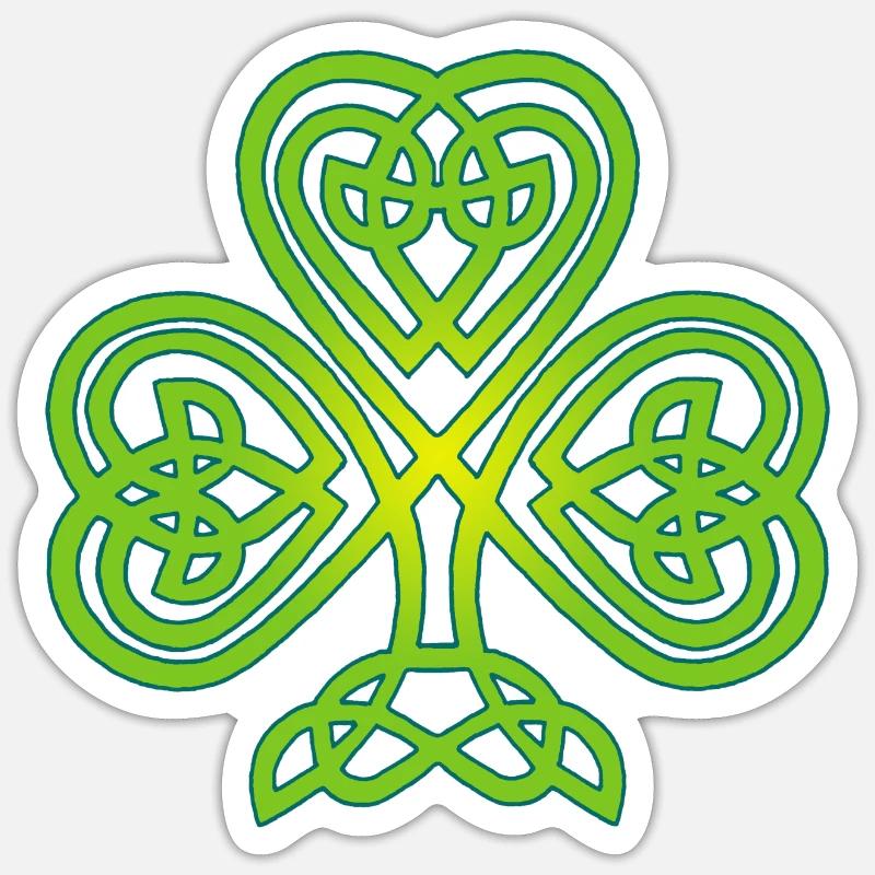 Trèfle d'Irlande - Sticker taille S (10 x 10 cm) - blanc mat