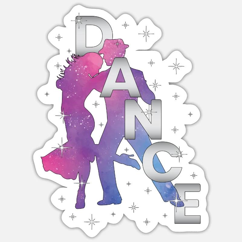 Danse Danse Danse danseur école de danse cours de danse cadeau - Sticker taille S (10 x 10 cm) - blanc mat
