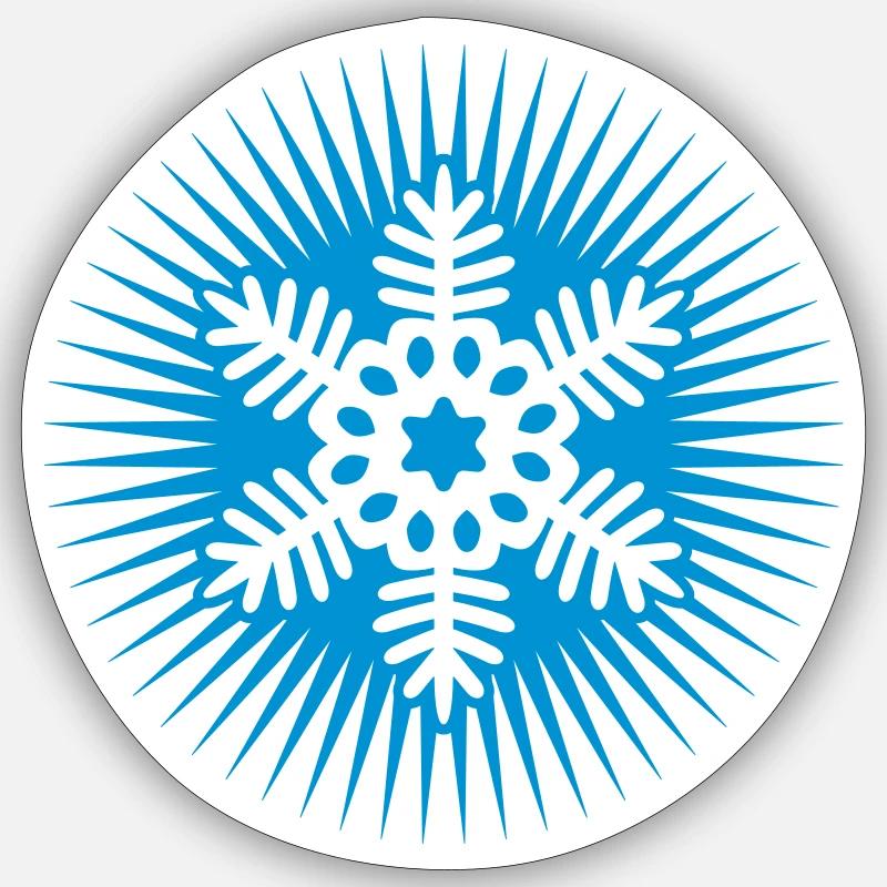 Blau Cool Schneestern - Sticker Größe S (10 x 10 cm) - Mattweiß