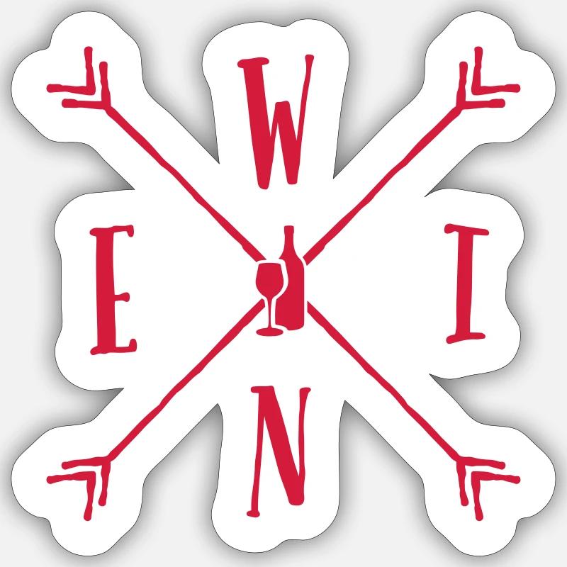 Wine - Sticker size S (10 x 10 cm) - white matte