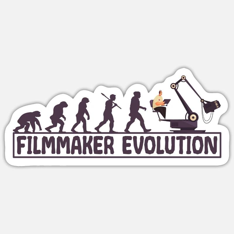 Filmmaker Director Direction Evolution Funny Sticker size S (10 x 10 cm)