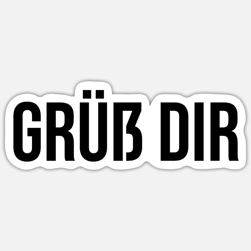 Grüß dir - Sticker Größe S (10 x 10 cm) - Mattweiß
