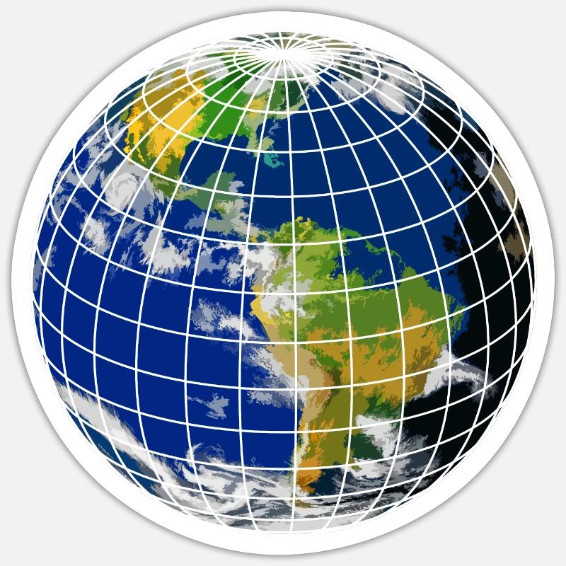 Globe - Sticker taille S (10 x 10 cm) - blanc mat