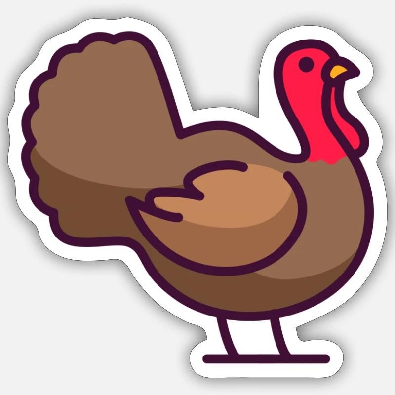dinde - Sticker taille S (10 x 10 cm) - blanc mat