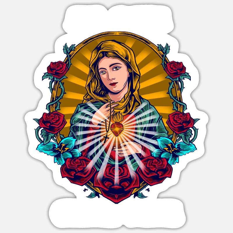 Ave Maria, Schubert, Voll der Gnade Gottesmutter - Sticker Größe S (10 x 10 cm) - Mattweiß