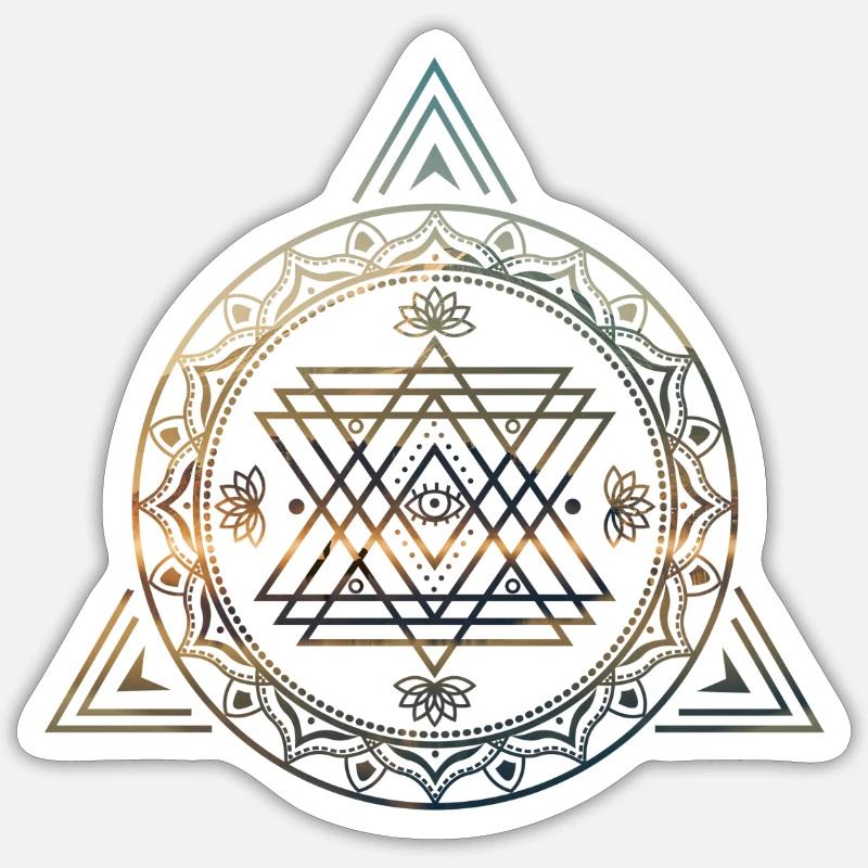 sacred illuminated geometry - Sticker size S (10 x 10 cm) - white matte