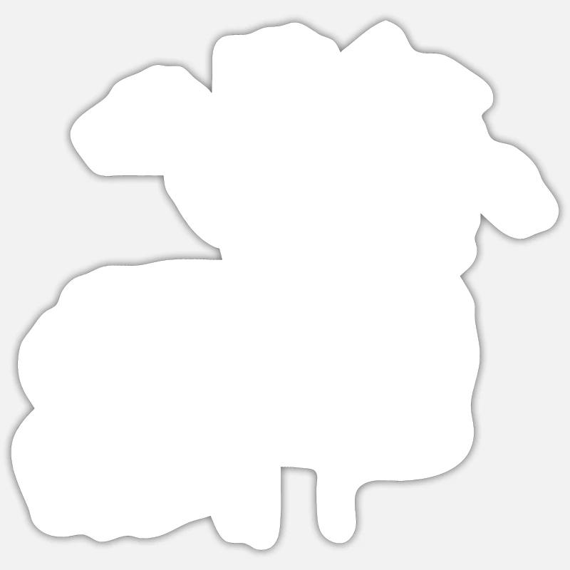 Silhouette de dessin de visage de fleurs - Sticker taille S (10 x 10 cm) - blanc mat