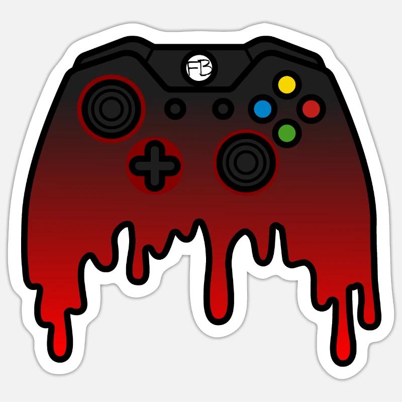 Doom Dripping Controller - Sticker Größe S (10 x 10 cm) - Mattweiß