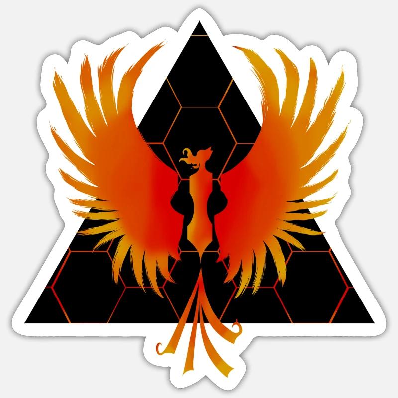Roter Phönix - Sticker Größe S (10 x 10 cm) - Mattweiß