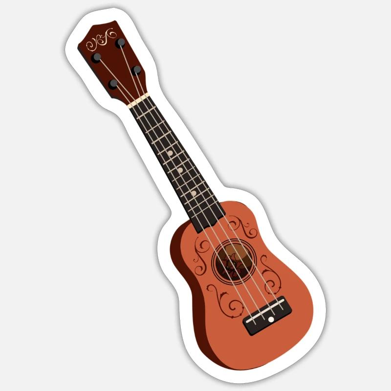 Ukulele Guitar - Sticker size S (10 x 10 cm) - white matte