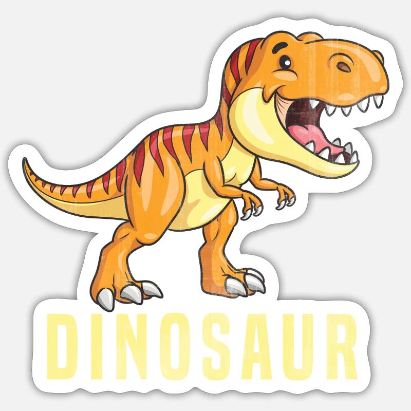 Dinosaurier - Sticker Größe S (10 x 10 cm) - Mattweiß