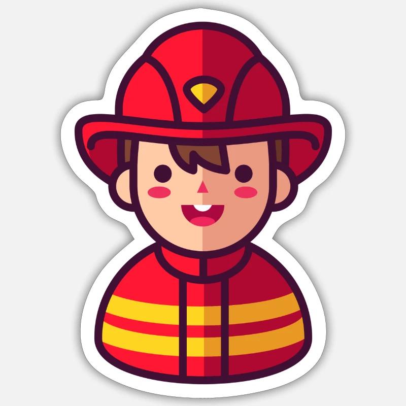 Firefighter - Sticker size S (10 x 10 cm) - white matte