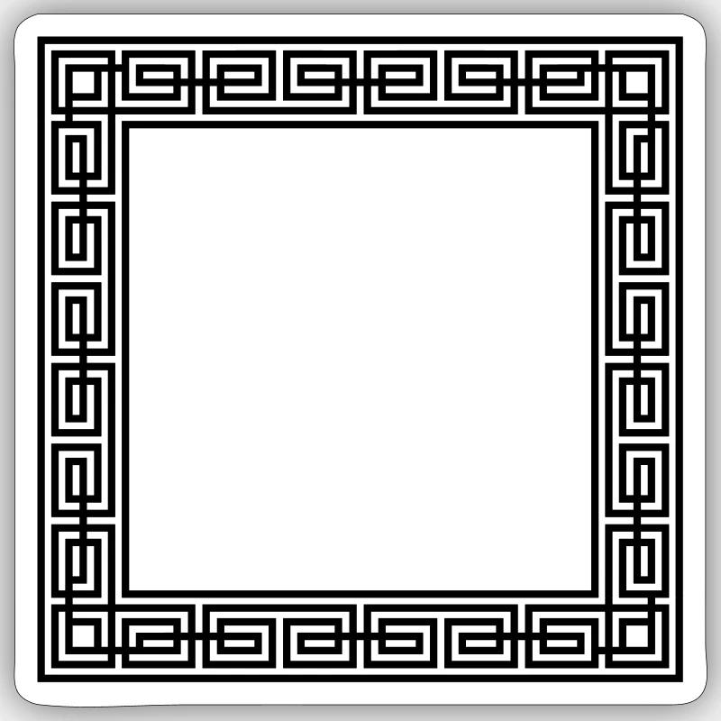 Conception d'ornement de contour - Sticker taille S (10 x 10 cm) - blanc mat