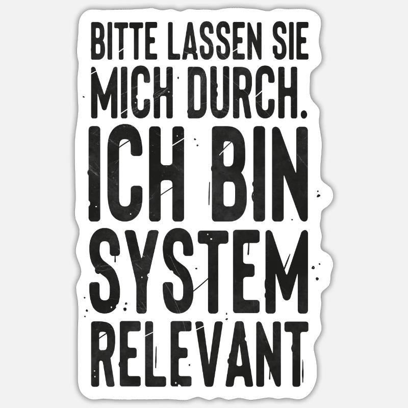 Systemrelevant - Sticker Größe S (10 x 10 cm) - Mattweiß